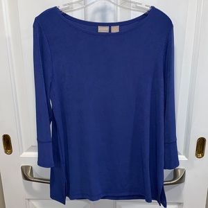 Chico's Travelers Blue Tunic Top